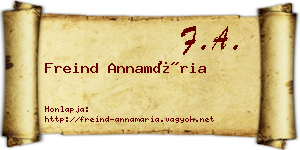 Freind Annamária névjegykártya